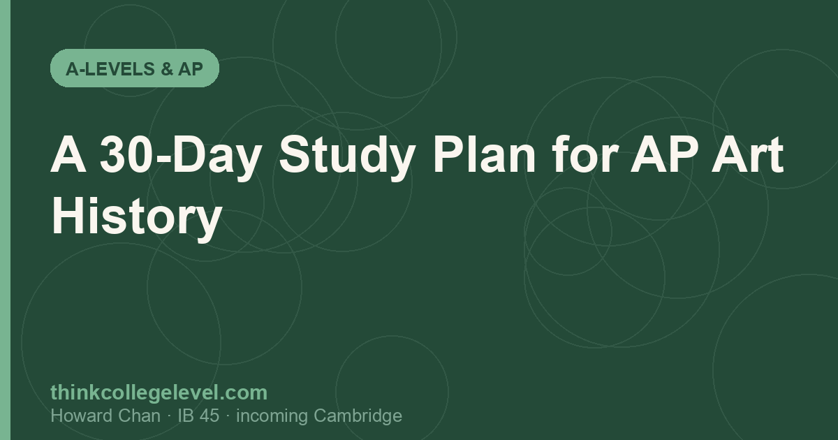 A 30-Day Study Plan for AP Art History