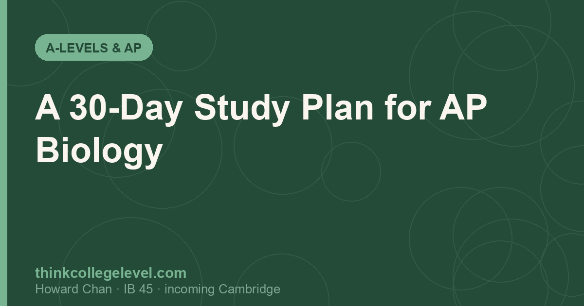 A 30-Day Study Plan for AP Biology