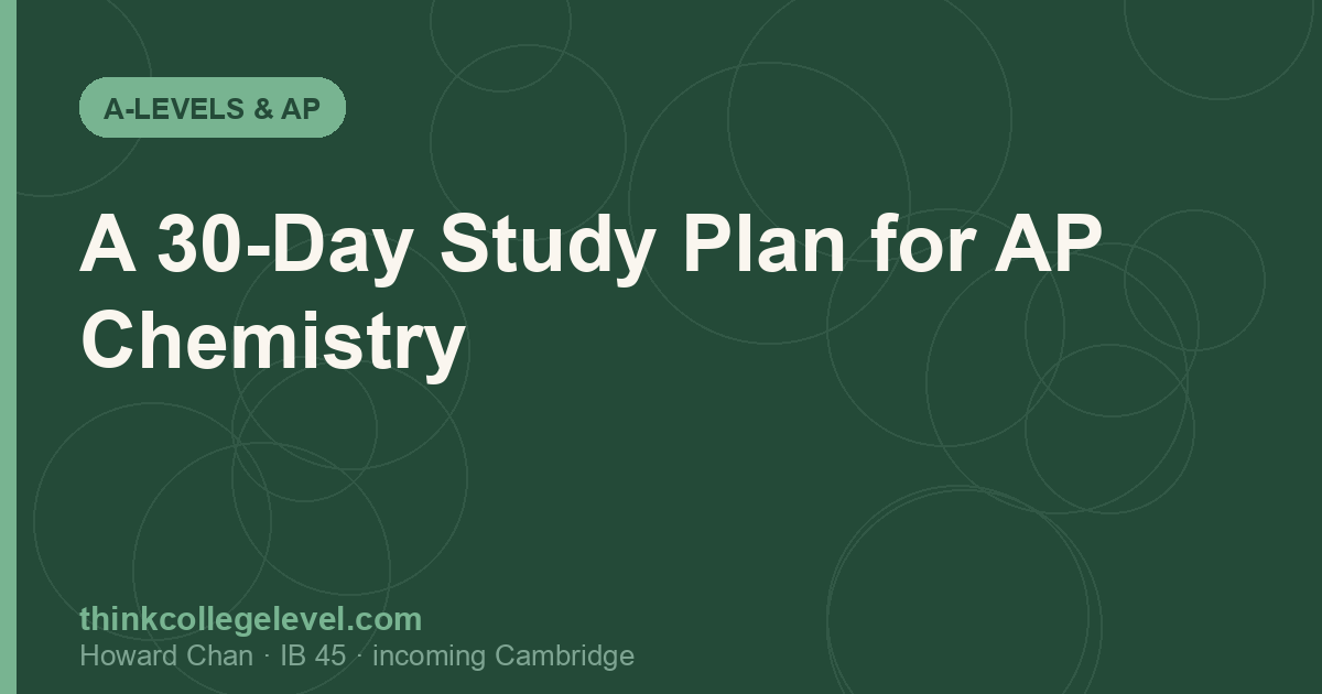 A 30-Day Study Plan for AP Chemistry