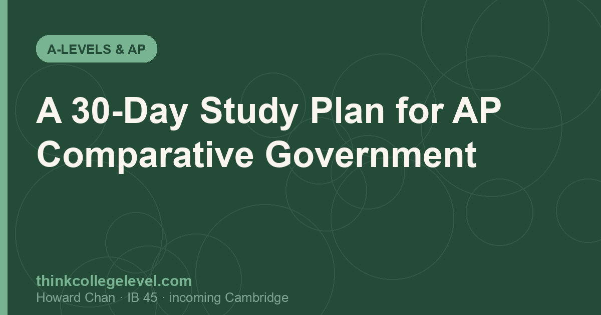 A 30-Day Study Plan for AP Comparative Government