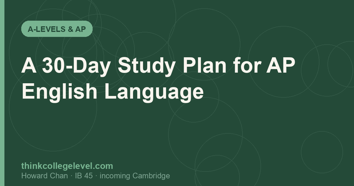 A 30-Day Study Plan for AP English Language