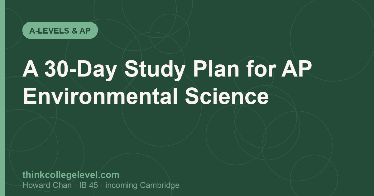 A 30-Day Study Plan for AP Environmental Science