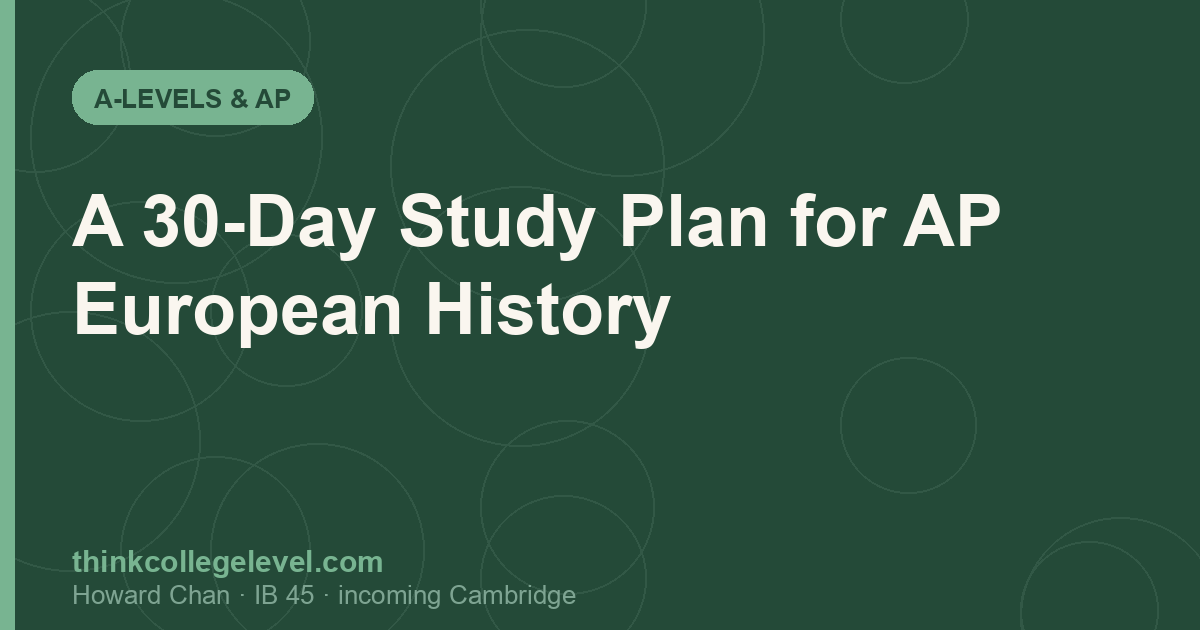 A 30-Day Study Plan for AP European History