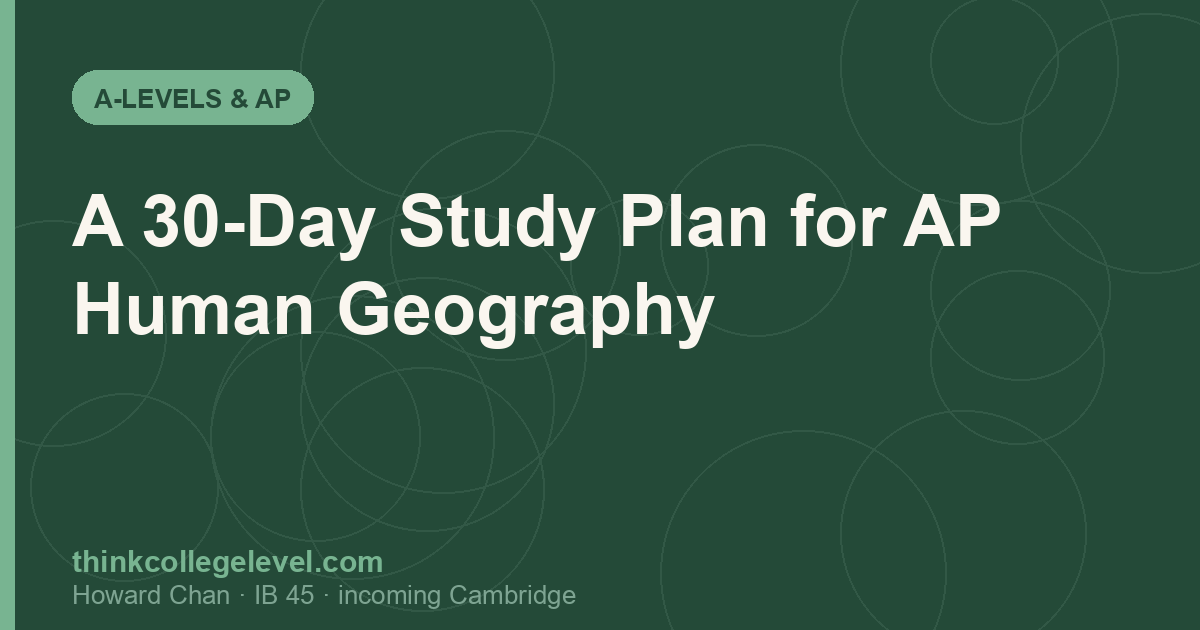 A 30-Day Study Plan for AP Human Geography