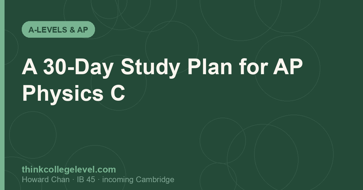 A 30-Day Study Plan for AP Physics C