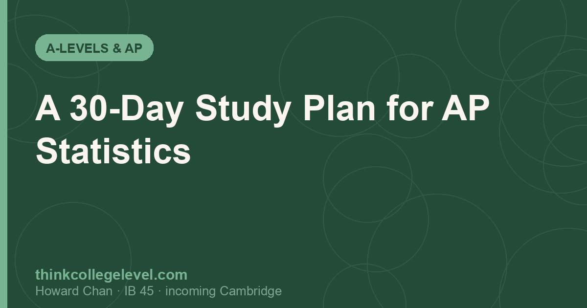 A 30-Day Study Plan for AP Statistics