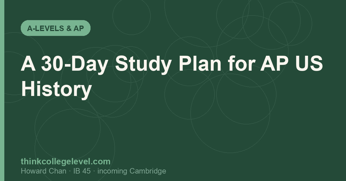 A 30-Day Study Plan for AP US History