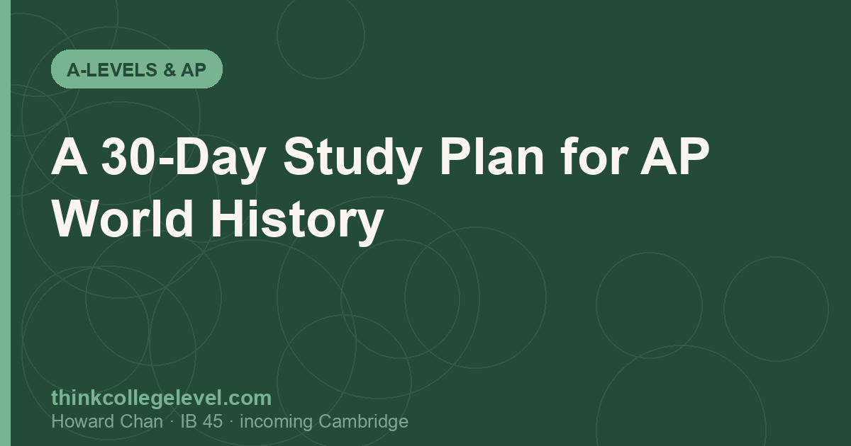 A 30-Day Study Plan for AP World History