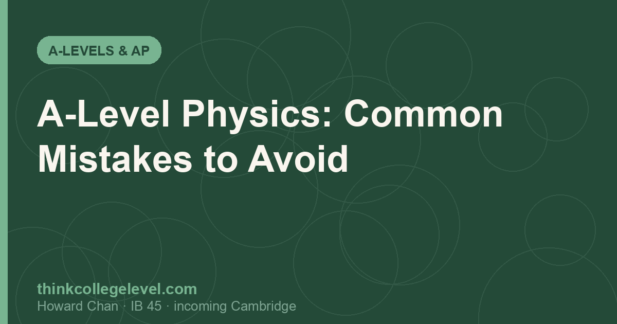 A-Level Physics: Common Mistakes to Avoid