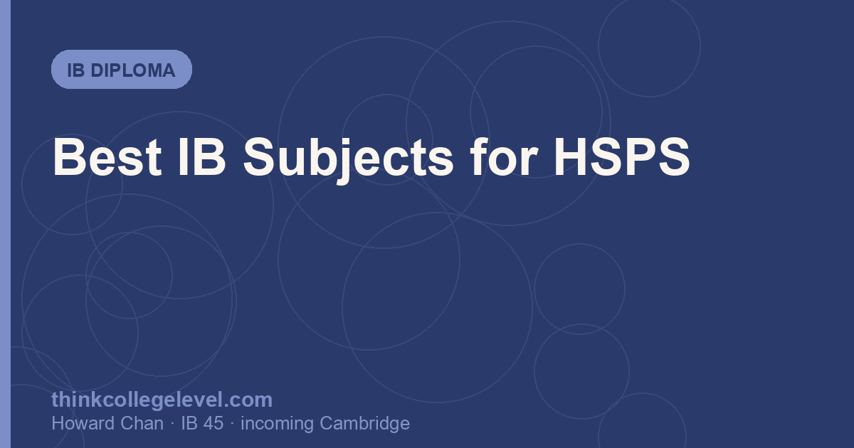 Best IB Subjects for HSPS