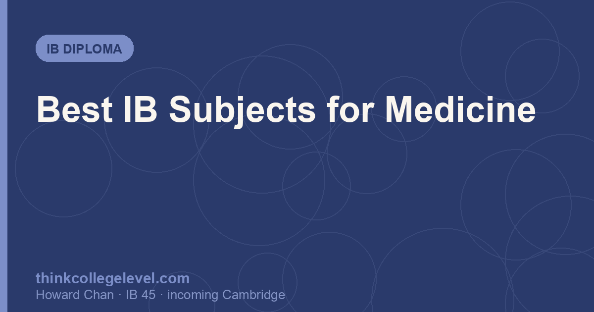 Best IB Subjects for Medicine