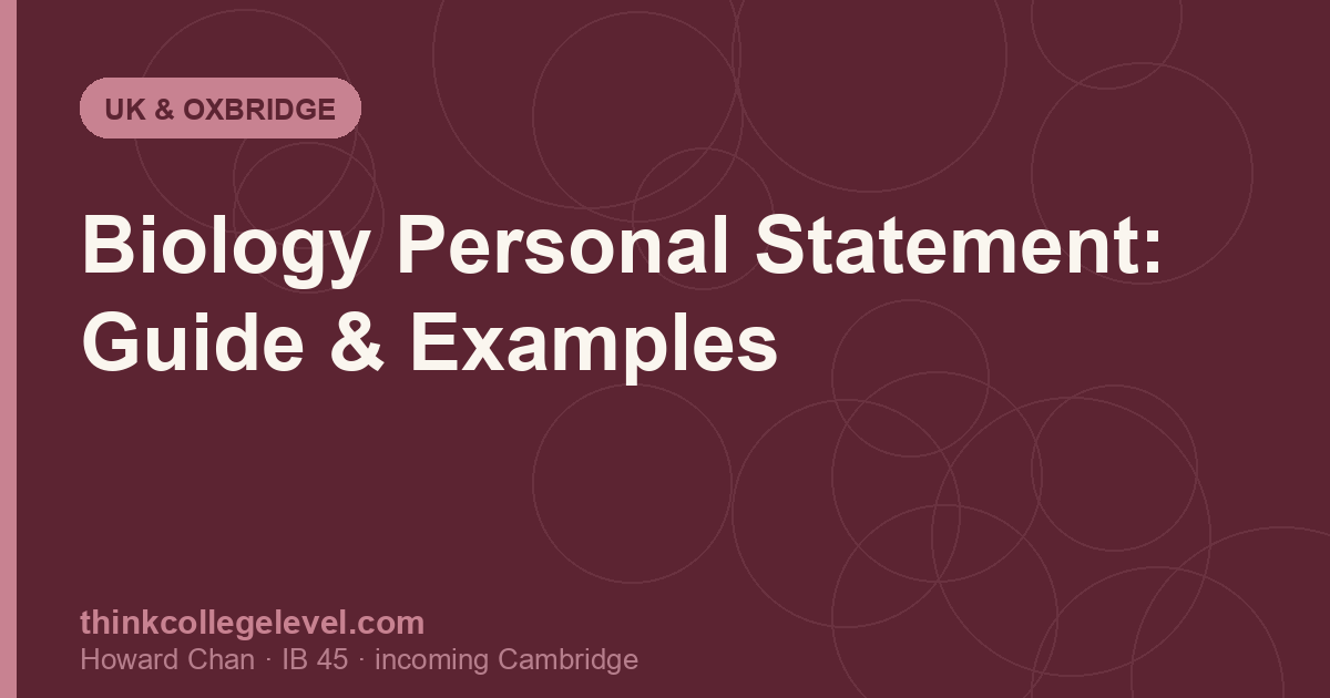 Biology Personal Statement: Guide & Examples