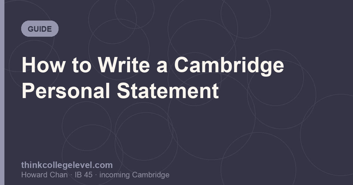 How to Write a Cambridge Personal Statement