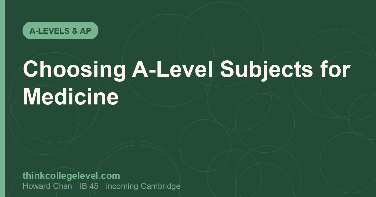 Choosing A-Level Subjects for Medicine