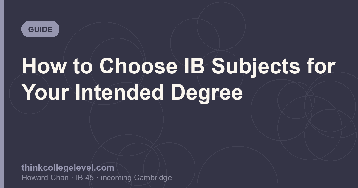 How to Choose IB Subjects for Your Intended Degree