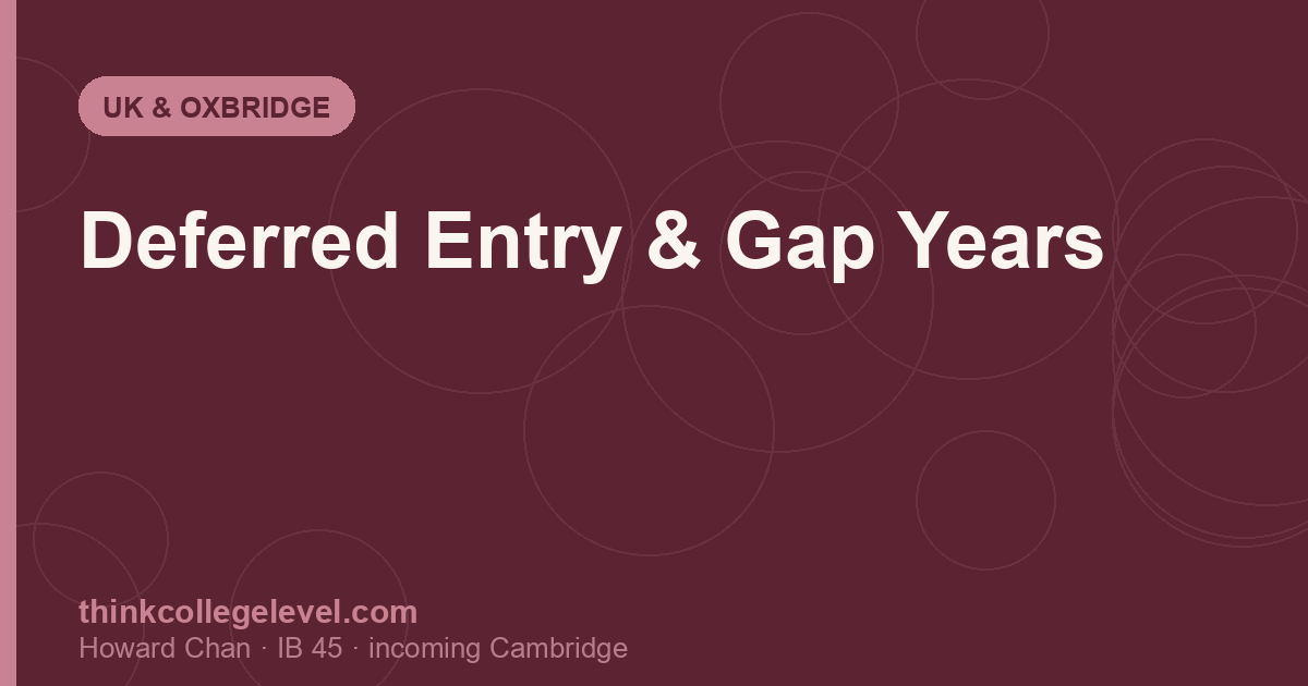 Deferred Entry & Gap Years