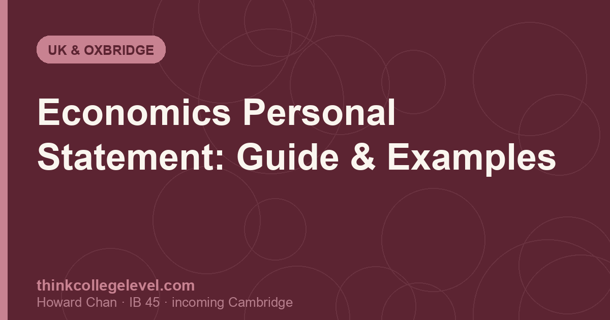 Economics Personal Statement: Guide & Examples