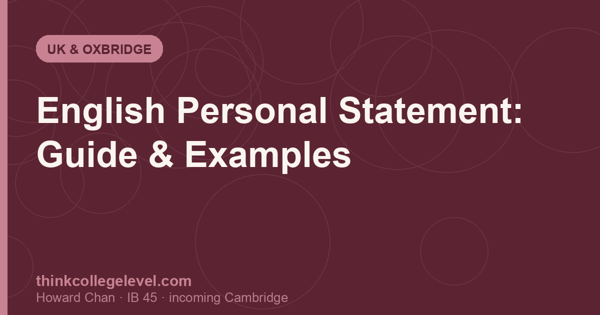 English Personal Statement: Guide & Examples