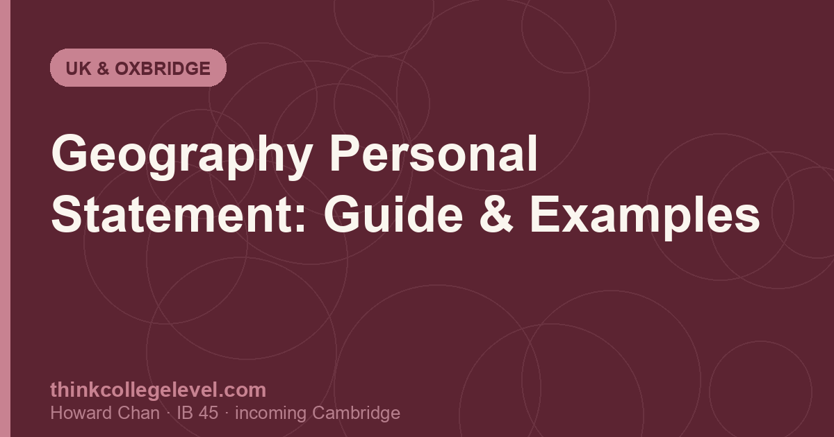 Geography Personal Statement: Guide & Examples