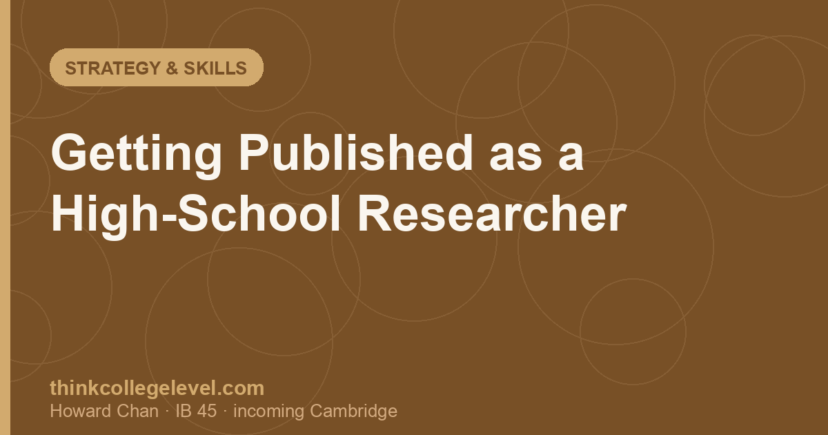 Getting Published as a High-School Researcher