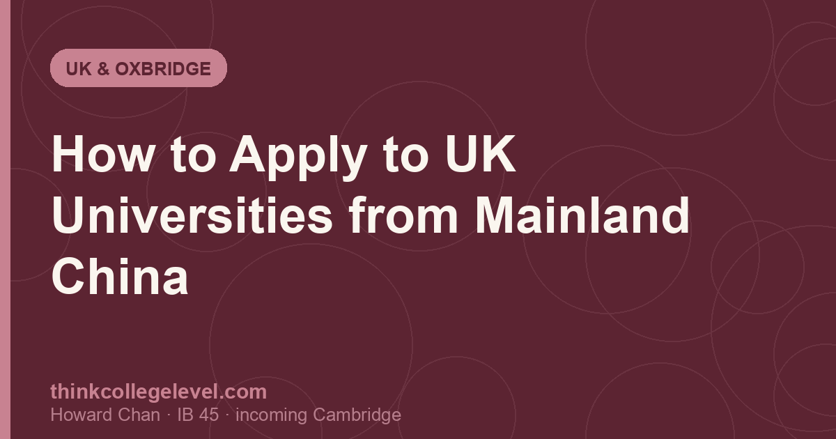 How to Apply to UK Universities from Mainland China