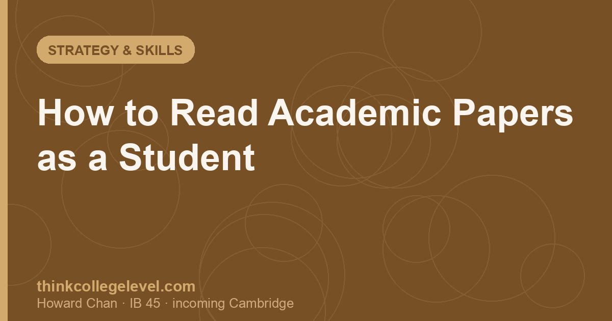 How to Read Academic Papers as a Student