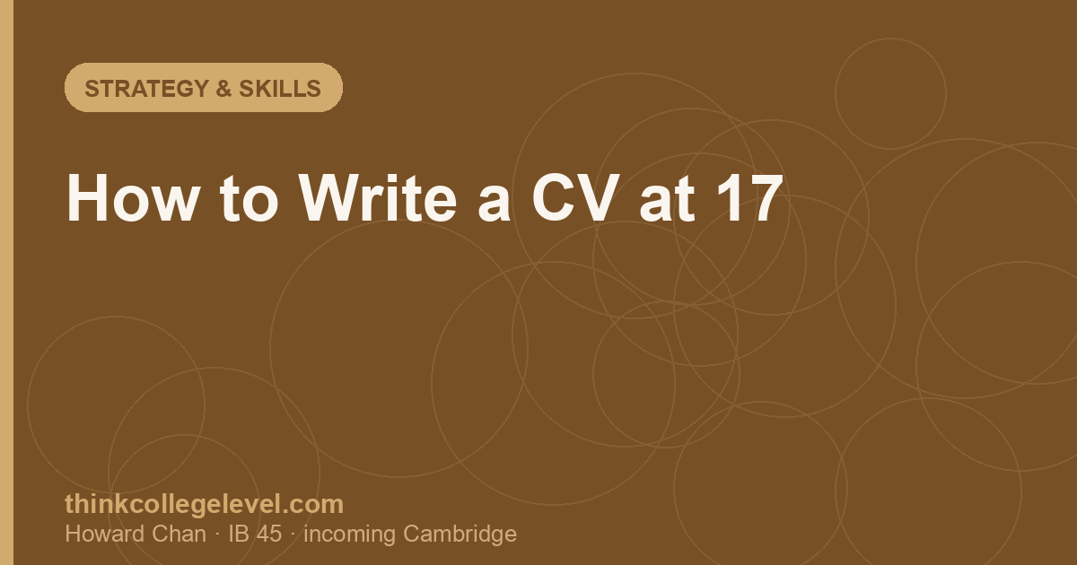 How to Write a CV at 17