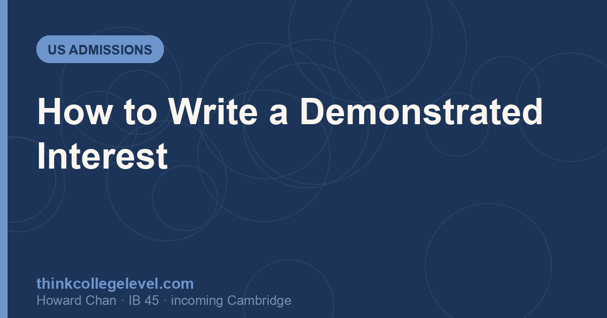 How to Write a Demonstrated Interest
