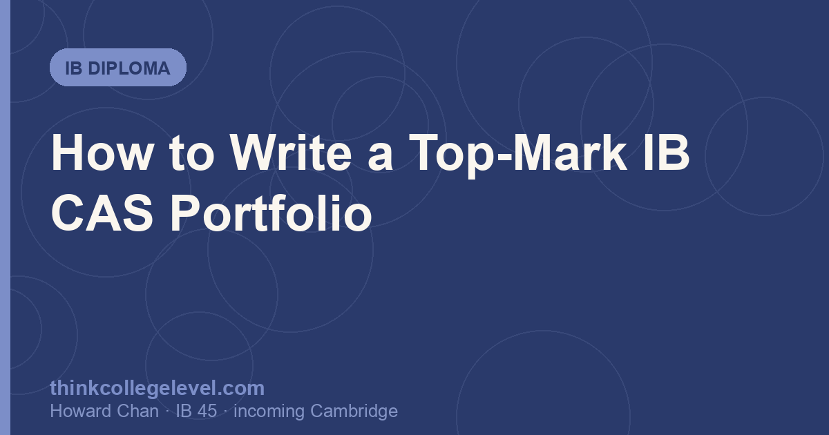 How to Write a Top-Mark IB CAS Portfolio
