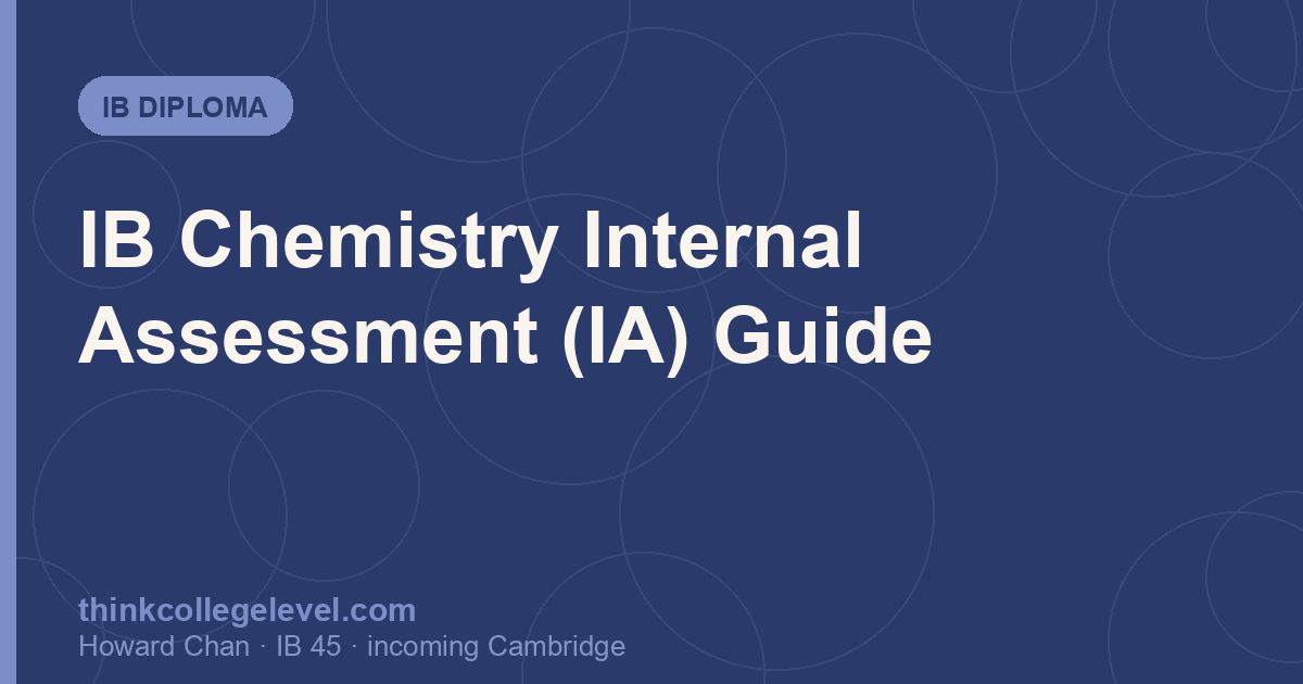 IB Chemistry Internal Assessment (IA) Guide