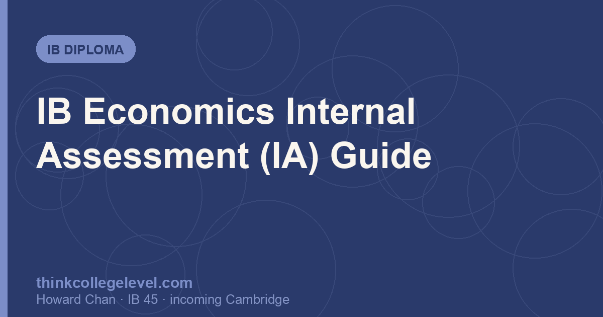 IB Economics Internal Assessment (IA) Guide