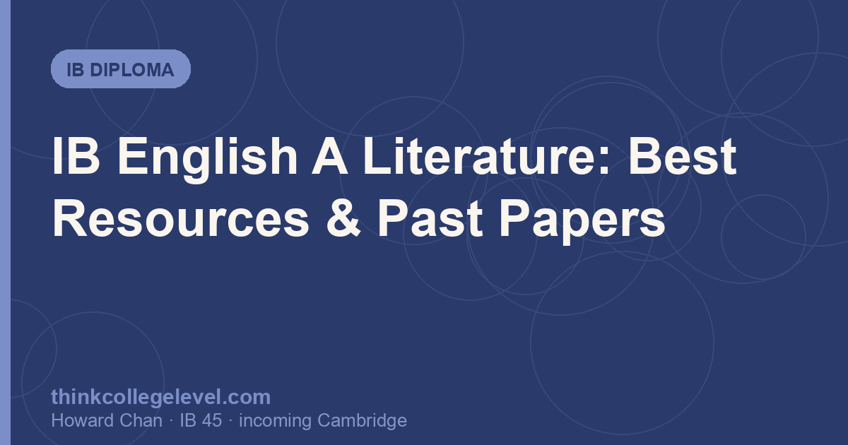 IB English A Literature: Best Resources & Past Papers