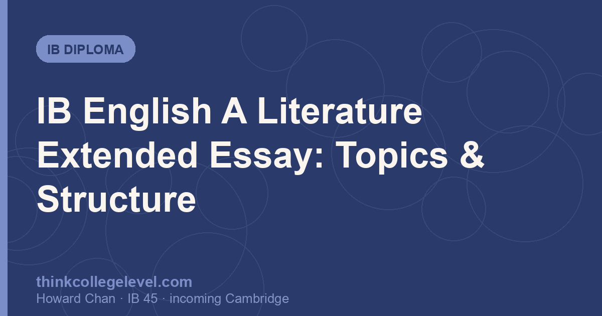 IB English A Literature Extended Essay: Topics & Structure