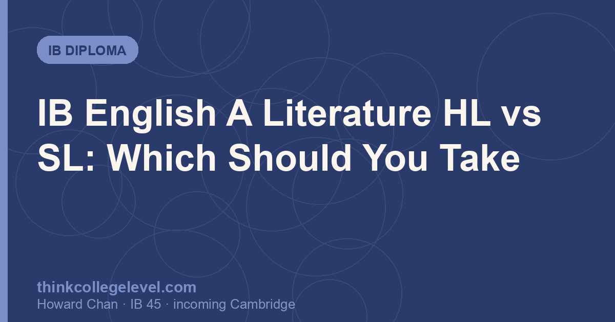 IB English A Literature HL vs SL: Which Should You Take