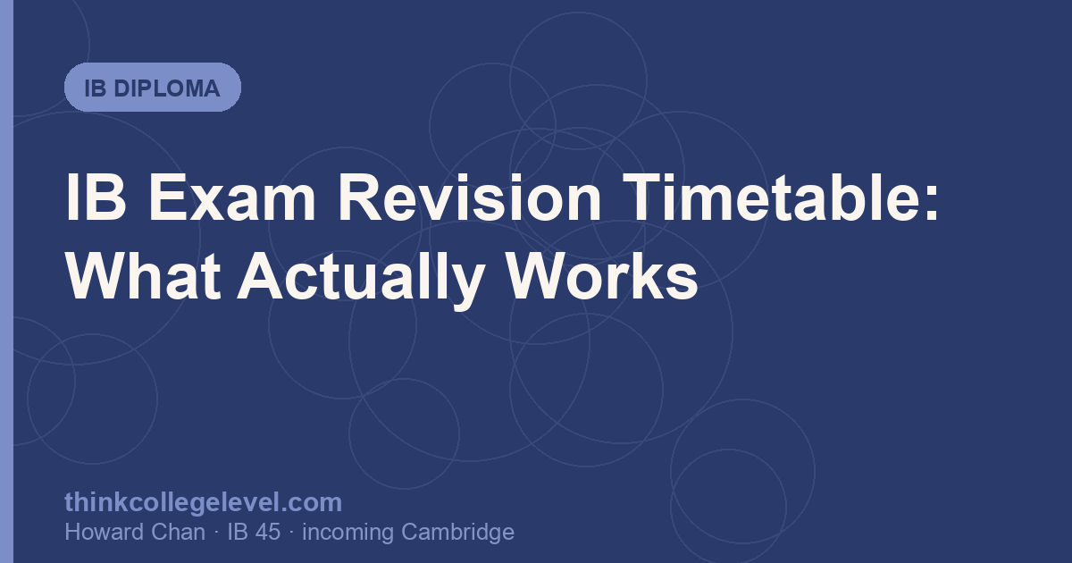 IB Exam Revision Timetable: What Actually Works