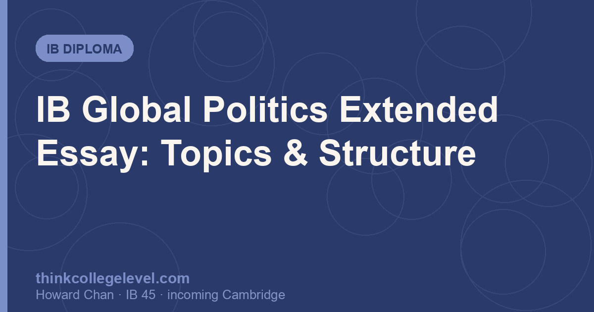 IB Global Politics Extended Essay: Topics & Structure
