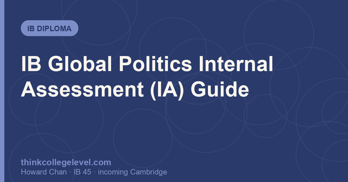 IB Global Politics Internal Assessment (IA) Guide