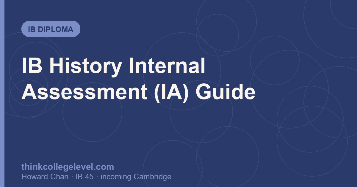IB History Internal Assessment (IA) Guide