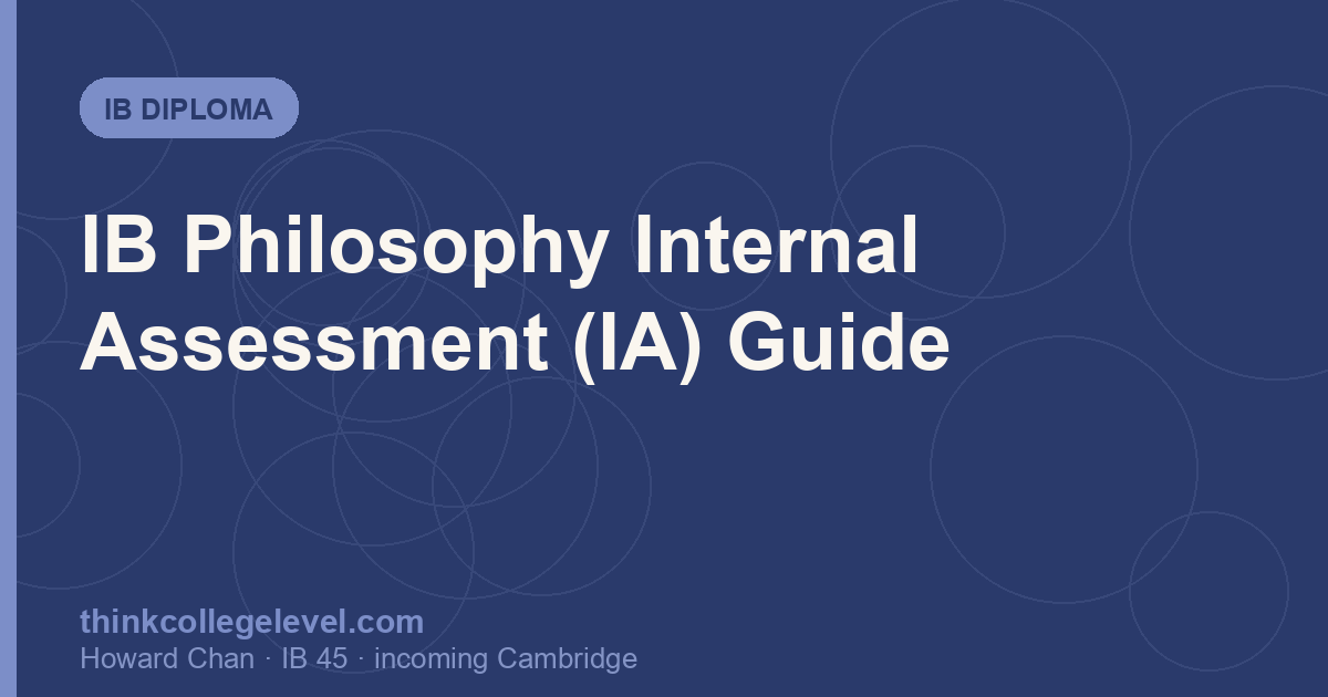 IB Philosophy Internal Assessment (IA) Guide