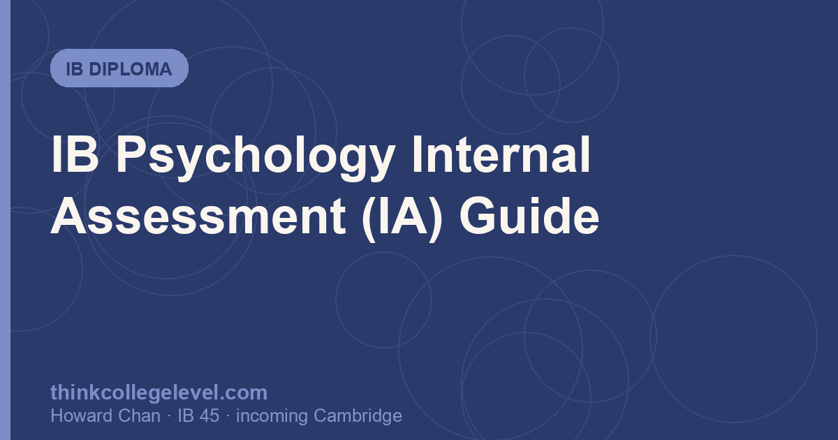 IB Psychology Internal Assessment (IA) Guide