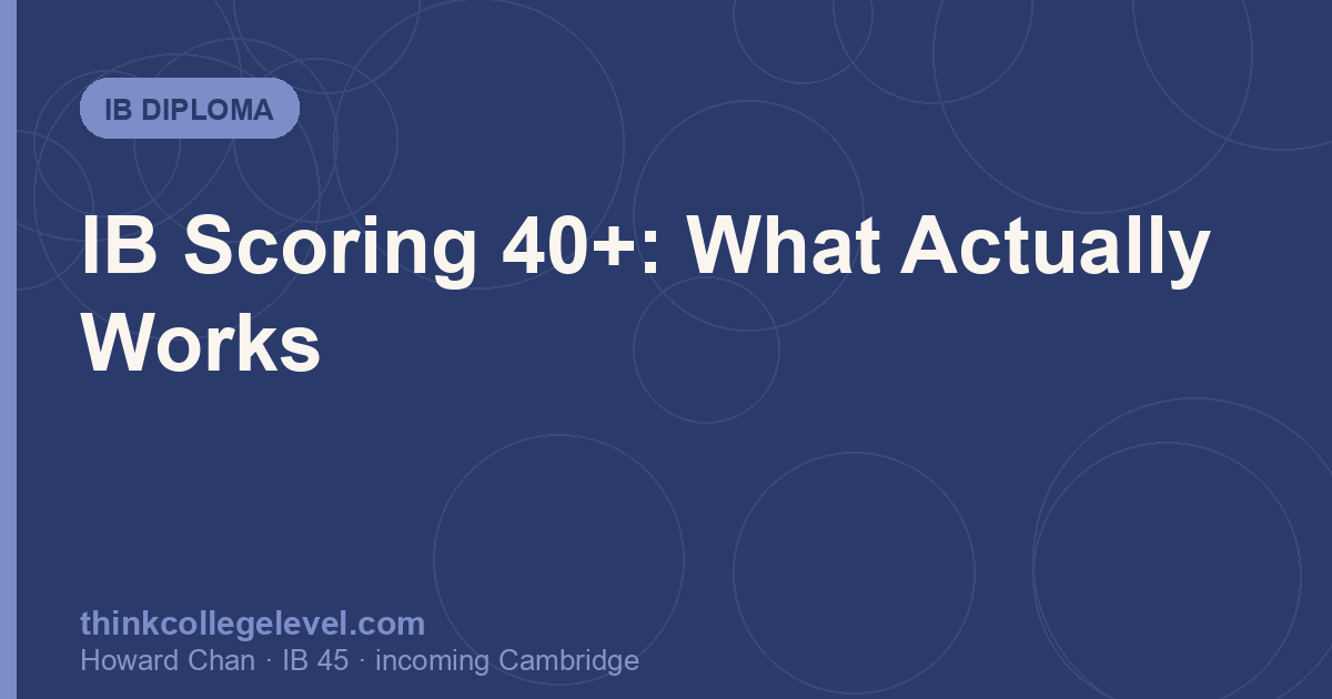 IB Scoring 40+: What Actually Works