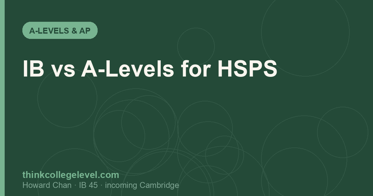 IB vs A-Levels for HSPS