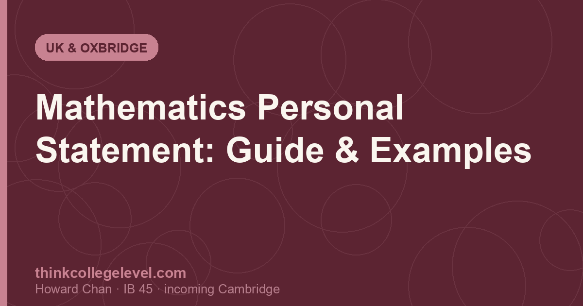 Mathematics Personal Statement: Guide & Examples