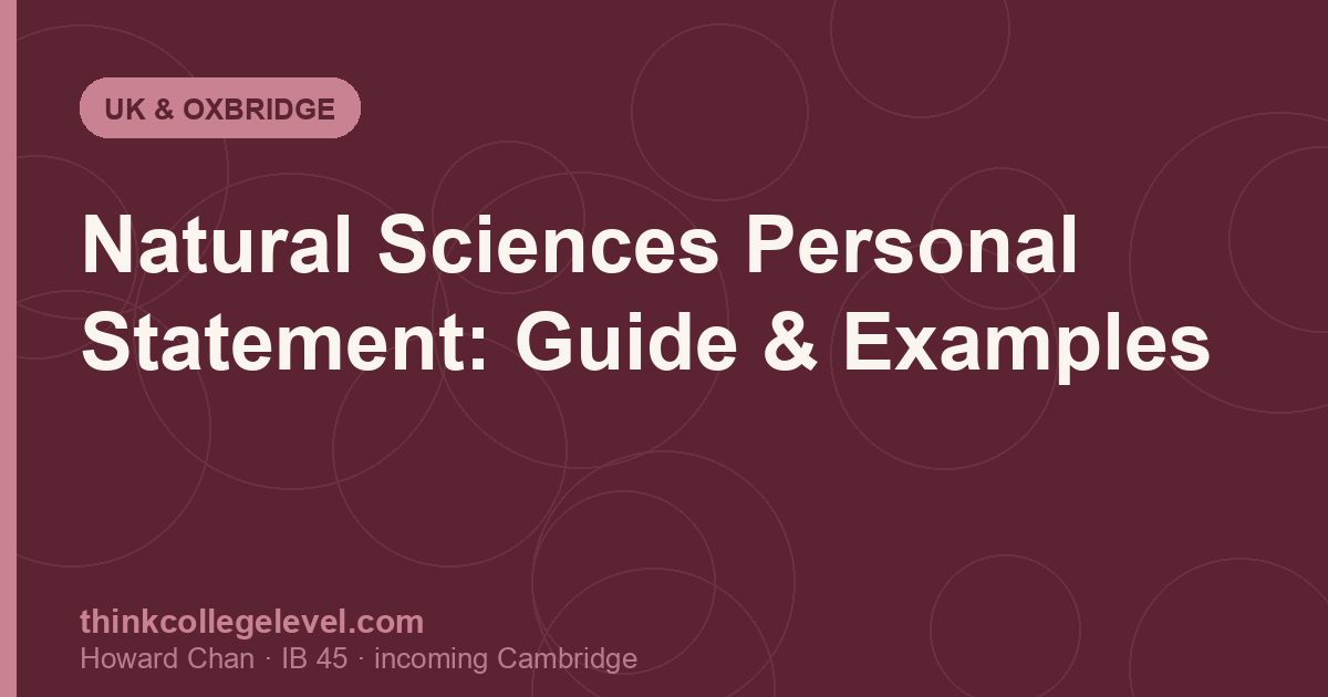 Natural Sciences Personal Statement: Guide & Examples