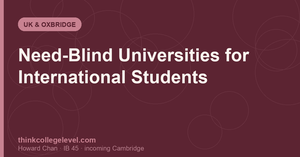 Need-Blind Universities for International Students
