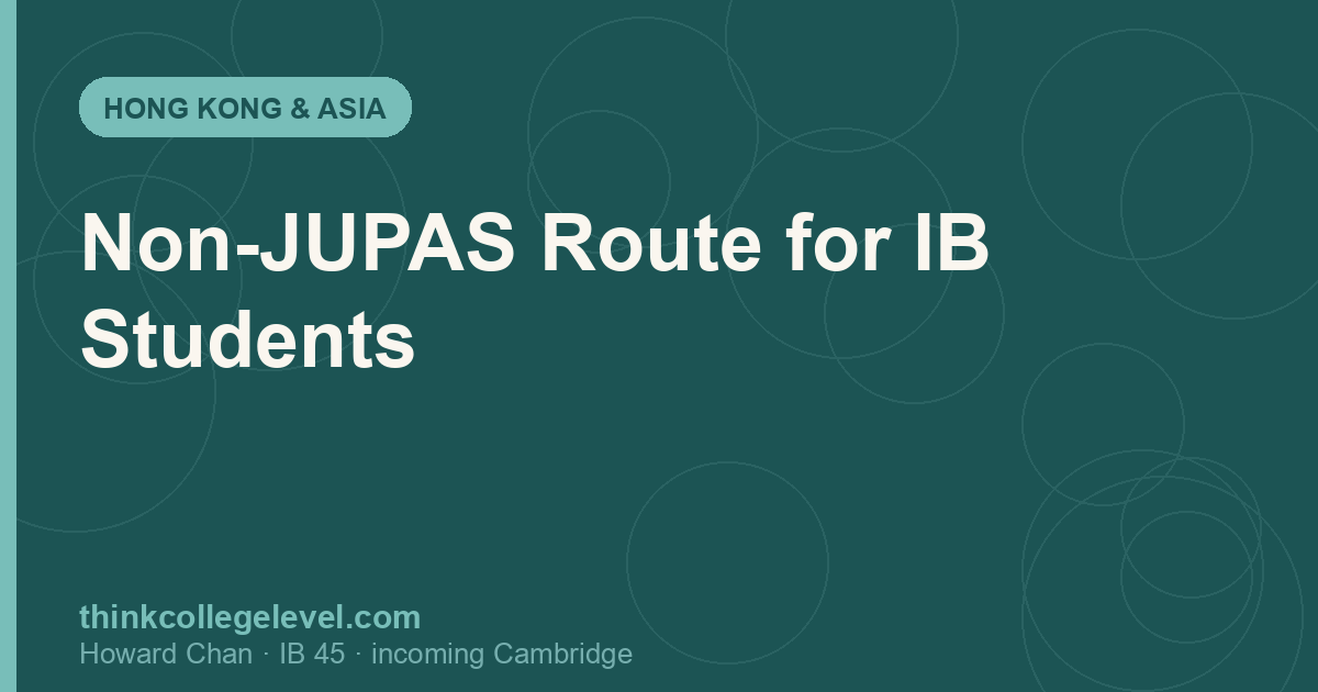 Non-JUPAS Route for IB Students