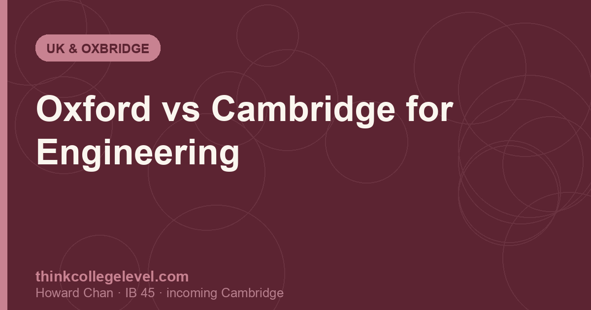 Oxford vs Cambridge for Engineering