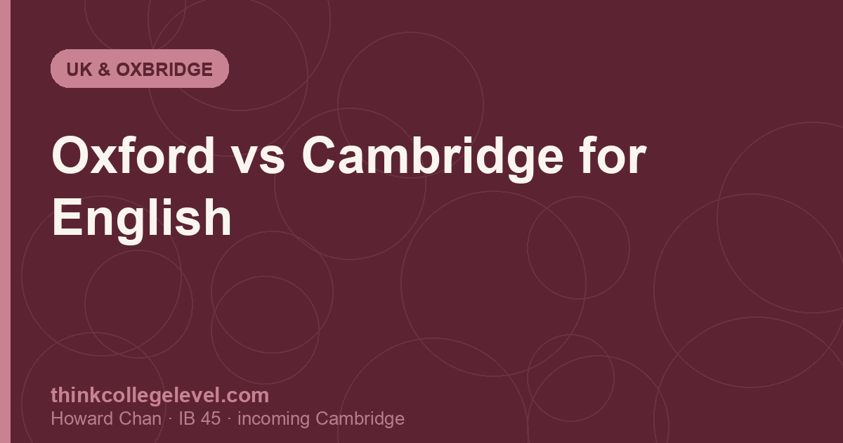 Oxford vs Cambridge for English