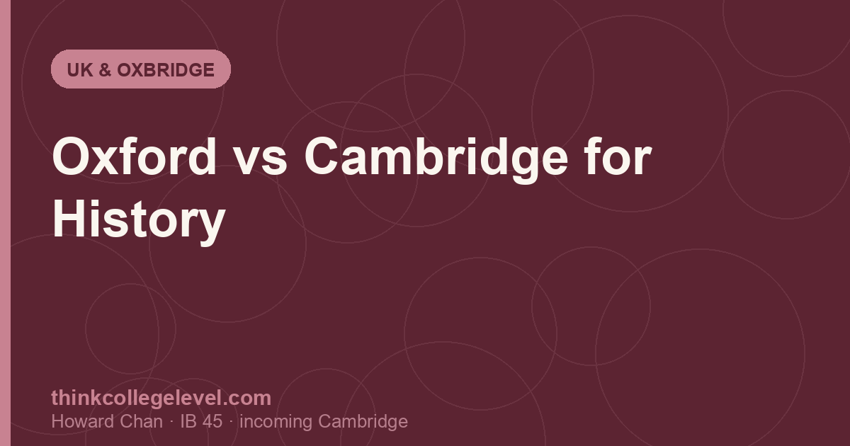 Oxford vs Cambridge for History