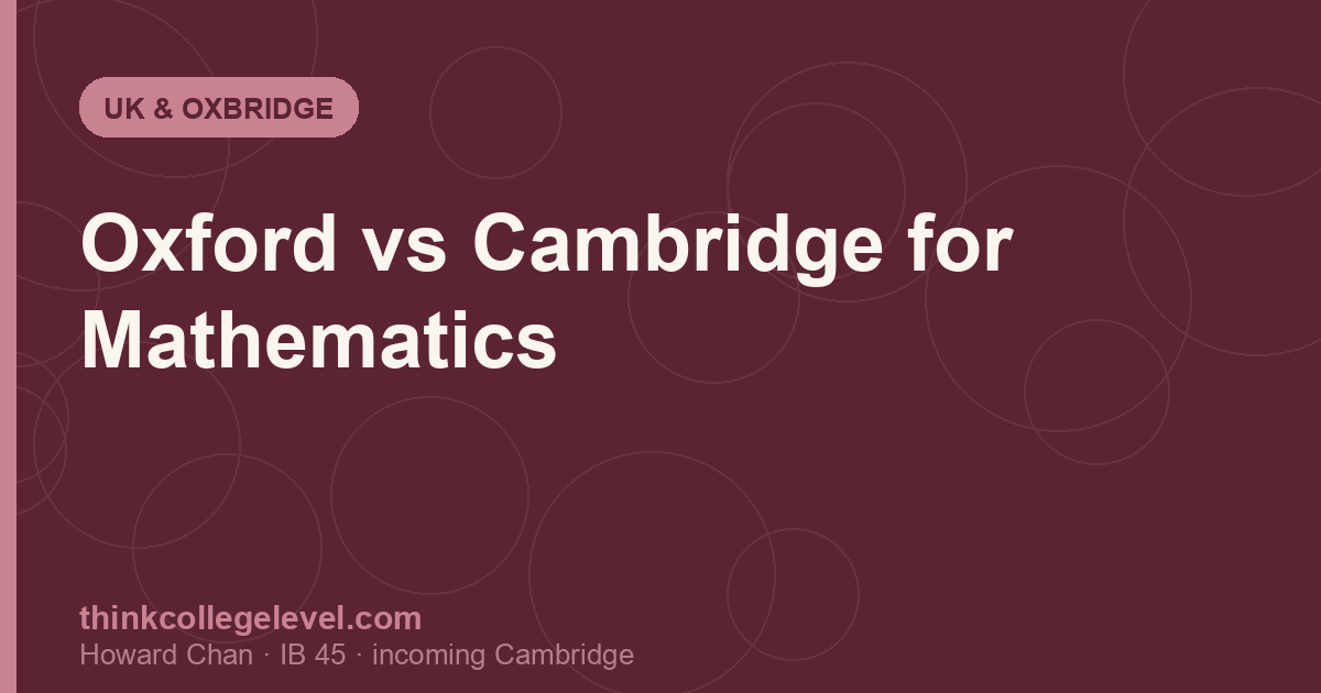 Oxford vs Cambridge for Mathematics